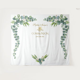 Tenture Luxe Prop de Communion Sainte Eucalyptus Aquarelle