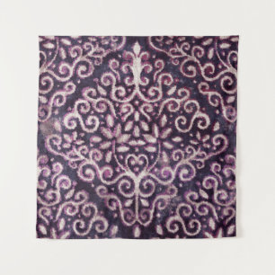 Tenture Luxe violet et tan damassé sans couture motif