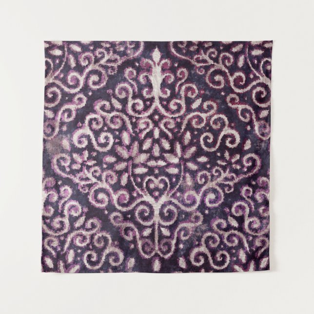 Tenture Luxe violet et tan damassé sans couture motif (Devant)