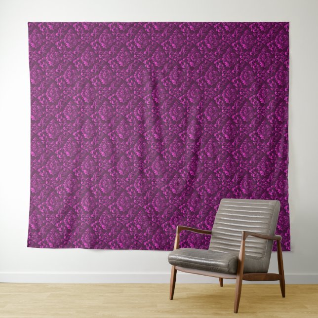 Tenture Luxueux Damask Floral Rose (En situation (horizontale))