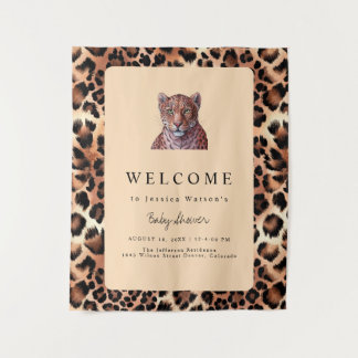 Tenture Luxueux motif laineux léopard lion tigre Shower de