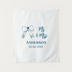 Tenture M & Mme ajoutent un nom date cadeau de mariage nœu