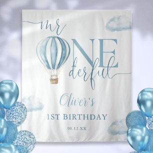 Tenture M. Onederful Balloon 1er Anniversaire Photo Contex