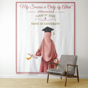 Tenture "Ma réussite n'est qu'auprès d'Allah" Jeune fille 