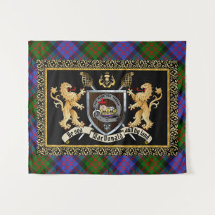 Tenture MacDonald Clan Badge & Motto avec Lions