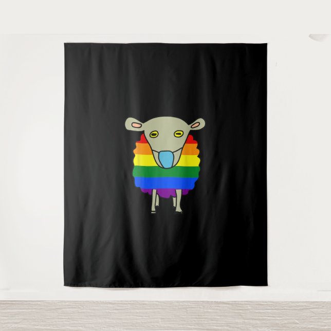 Tenture Mâchoires à masques | Moutons colorés présents (Devant)