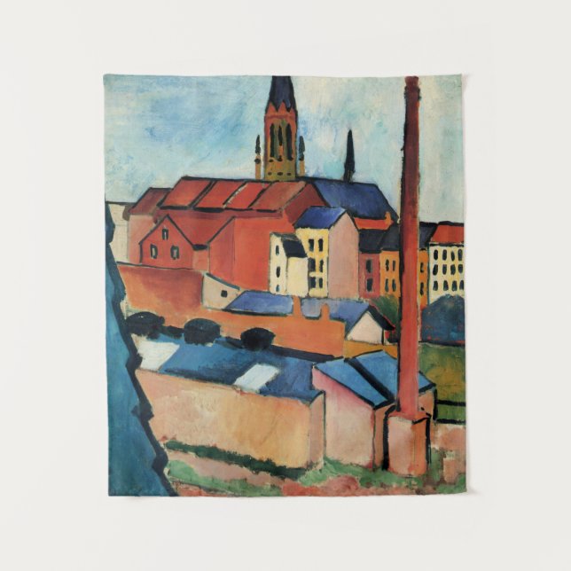 Tenture Macke - St. Mary's avec Maisons et Chimney (Bonn) (Devant)
