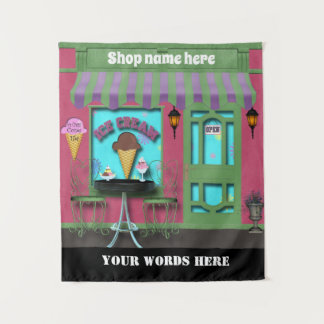 Tenture Magasin de crème glacée mignonne ajouter le nom et