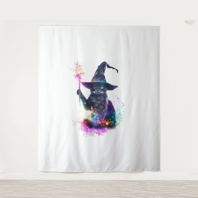 Tenture Magie de chat Wizard (Devant)