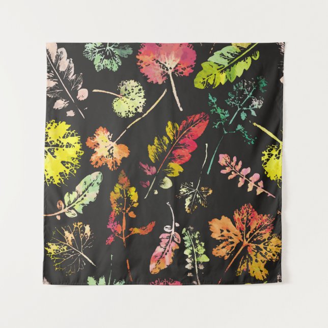 Tenture magnifique motif d'aquarelle fou de feuille. main (Devant)