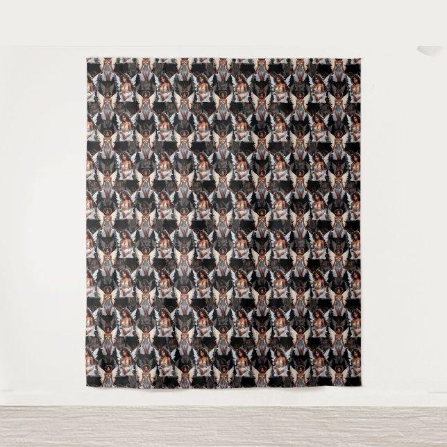 Tenture Magnifique motif de design d'anges fille noire -So (Devant)