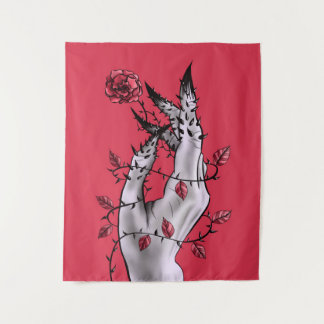 Tenture Main Horreur avec Imaginaire foncé gothique Rose