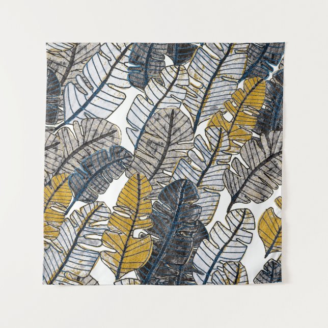 Tenture Main tirée : Feuilles tropicaux (Devant)