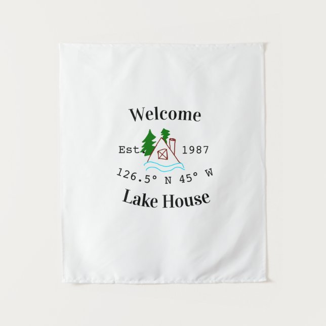 Tenture Maison de lac de bienvenue coordonnées estimée. An (Devant)