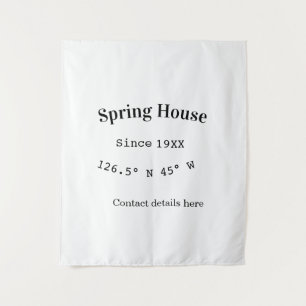 Tenture maison de printemps etc. Date année coordonnées pe
