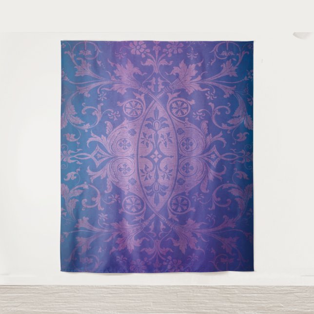 Tenture Maison Hantée Violet pour Halloween - Décor de Fon (Devant)