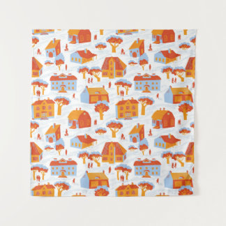 Tenture Maisons de ville mignonnes : Doodé Vintage