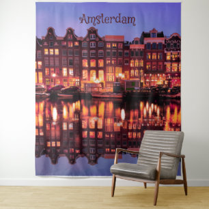 Tenture Maisons en rangée d'Amsterdam sur le canal