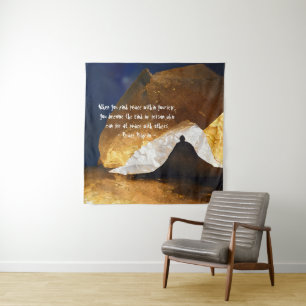 Tenture Maître Reiki Maître de méditation Yoga d'or noir