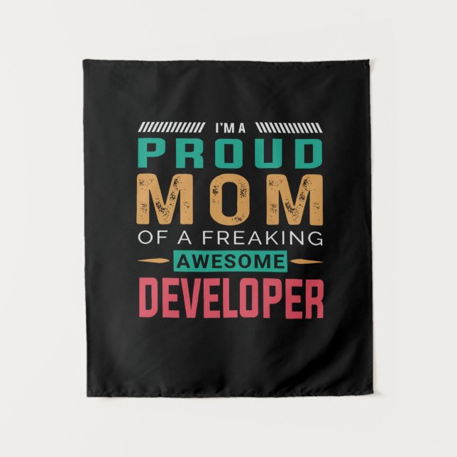 Tenture Maman de développeur génial (Devant)