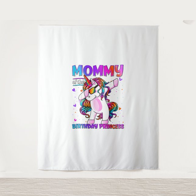 Tenture Maman de la fille de la princesse d'anniversaire L (Devant)