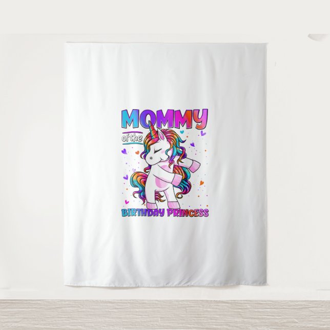 Tenture Maman de la fille de la princesse d'anniversaire q (Devant)