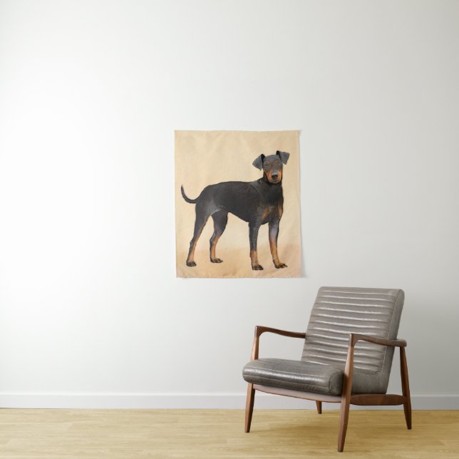 Tenture Manchester Terrier Peinture Art animal original (En situation)