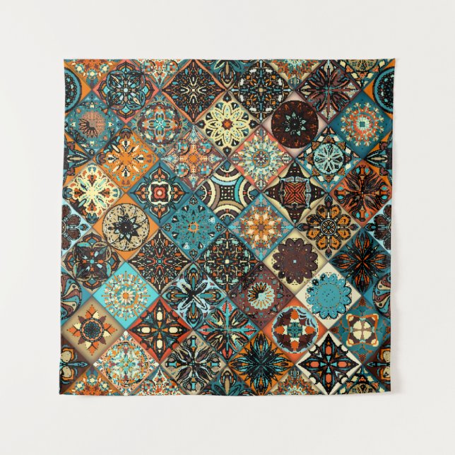 Tenture Mandala à fleurs ethniques sans couture motif. M c (Devant)