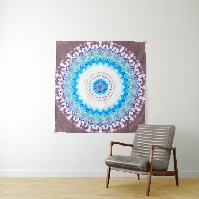 Tenture Mandala brouillé inversé (En situation)