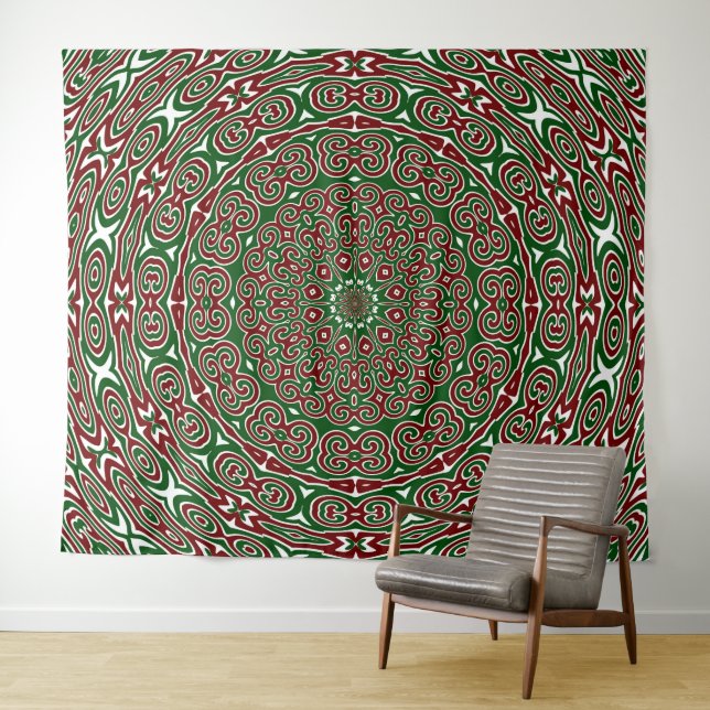 Tenture Mandala de Noël ornemental (En situation (horizontale))