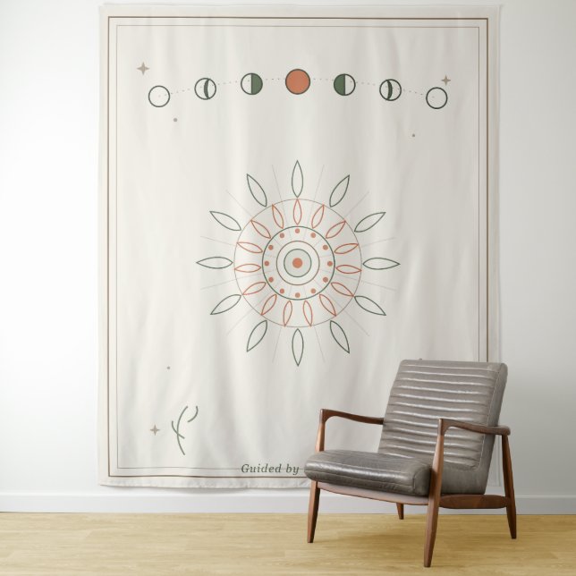 Tenture Mandala des phases lunaires (En situation)