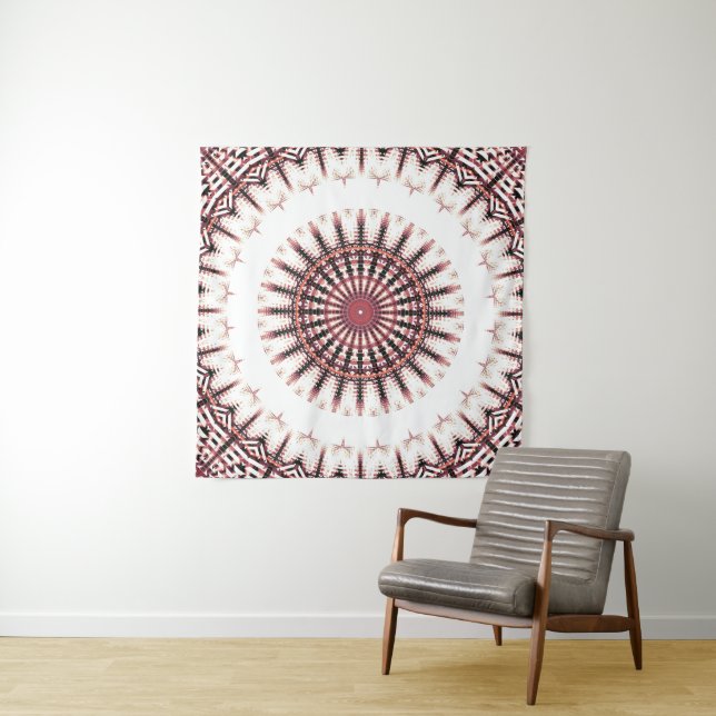 Tenture Mandala d'onde sonore à spectre inversé (En situation)
