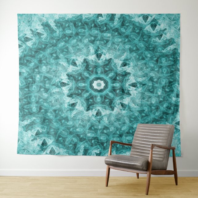 Tenture Mandala en Turquoise..... (En situation (horizontale))