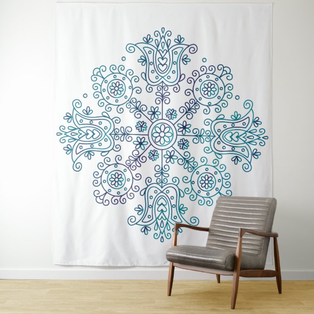 Tenture Mandala Floral (En situation)