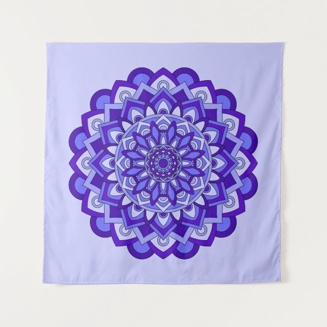 Tenture Mandala Floral Violet (Devant)