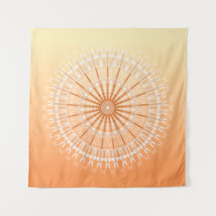 Tenture Mandala Orange Yellow Sun