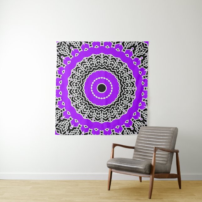 Tenture Mandala Prism (Violet) (En situation)