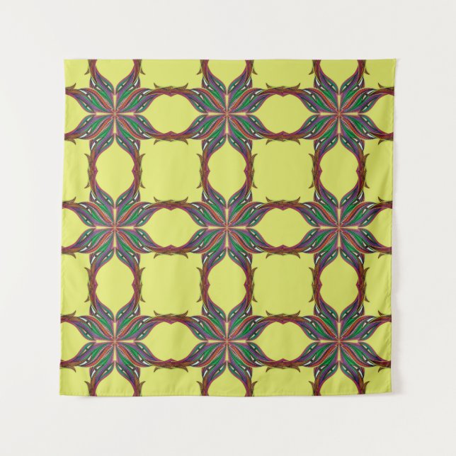 Tenture Mandala psychédélique moderne (Devant (Horizontal))