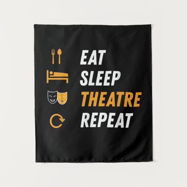 Tenture Manger Dormir Actrice Répéter - Graphique Musical  (Devant)