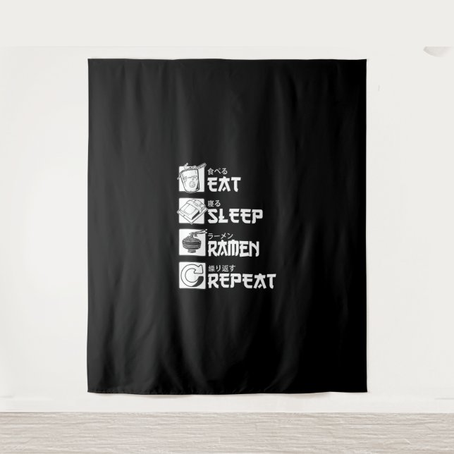 Tenture Manger Dormir Anime Répéter Idée Cadeau Cosplayer (Devant)