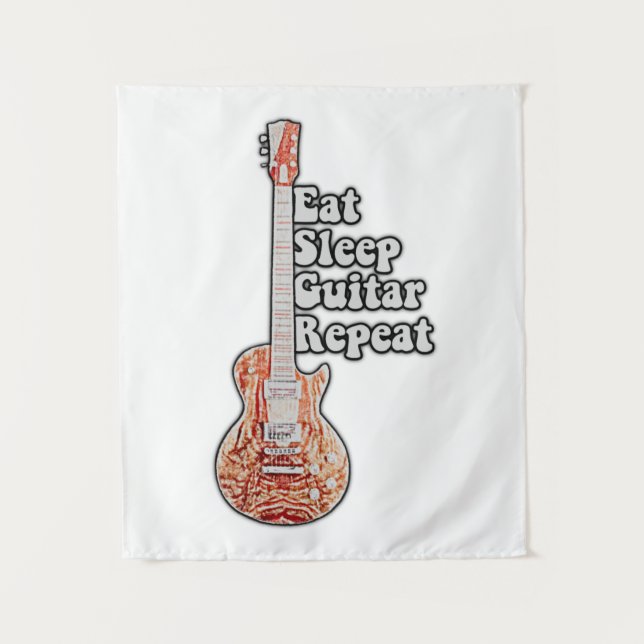 Tenture Manger dormir guitare répéter. citation motivante (Devant)