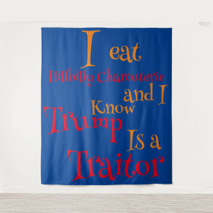 Tenture Mangez de la charcuterie et connaissez Trump est u