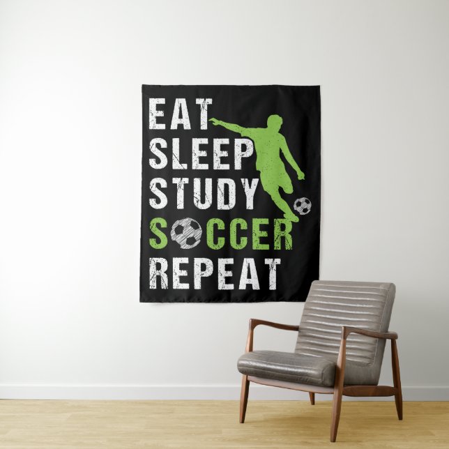 Tenture Mangez Sleep Study Soccer Répéter Garçon Soccer Jo (En situation)