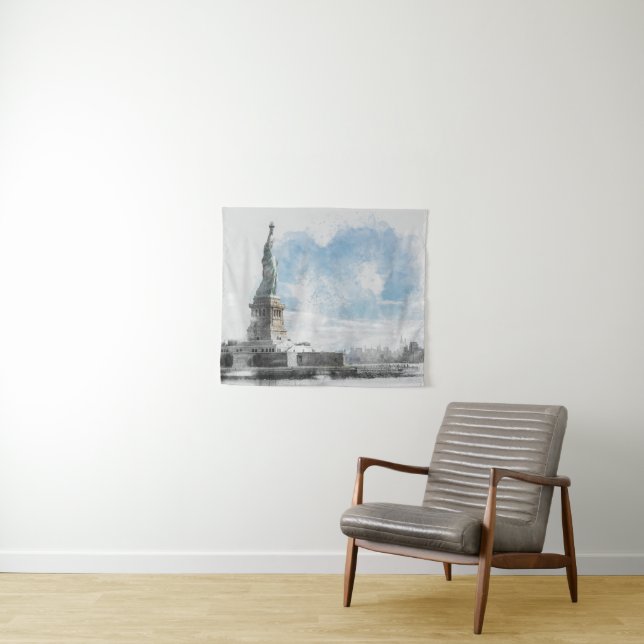Tenture Manhattan Nyc Liberty Statue (En situation (horizontale))