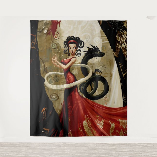 Tenture Manifeste intention Occult Dark Witchy AI Art (Devant)