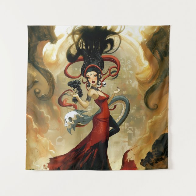 Tenture Manifeste intention Occult Dark Witchy AI Art (Devant)
