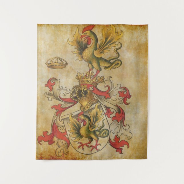 Tenture manteau des bras sur le ver 5 de parchemin (Devant)