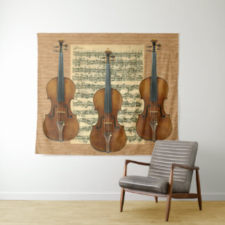 Tenture Manuscrit de Bach Chaconne de trio de violon de