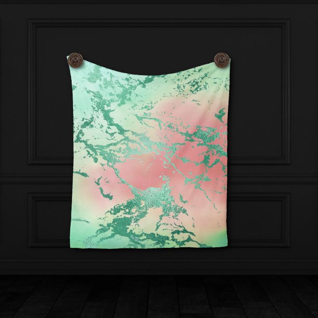 Tenture Marbre Frais | Fond dégradé Corail Vert ravissant (Créateur téléchargé)