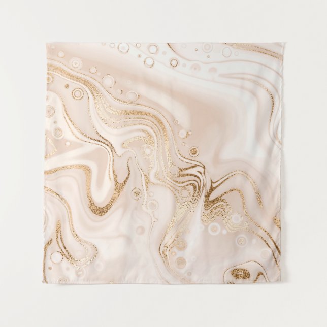 Tenture Marbre liquide beige avec éclaboussure de parties  (Devant)